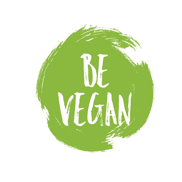 Be Vegan circular green grunge emblem badge