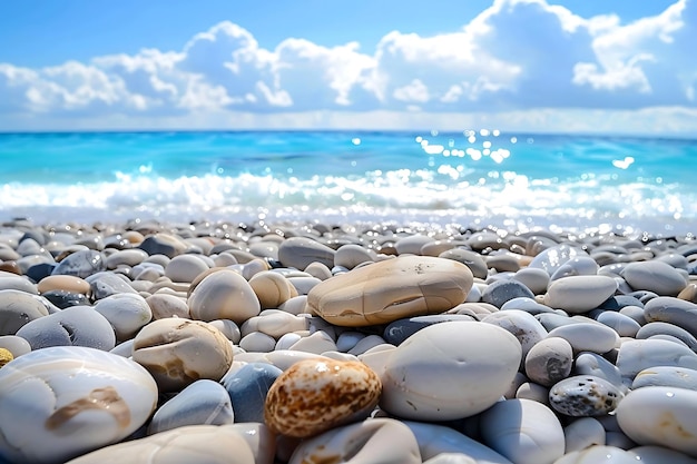 写真 beach and rocks during summer vacation