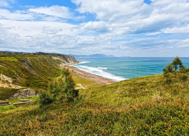 Getxo town Biscay Basque Country Spain의 해변 Azkorri 또는 Gorrondatxe