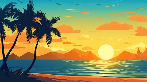 Beach background illustration