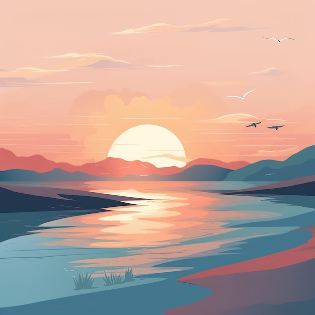 Beach background illustration