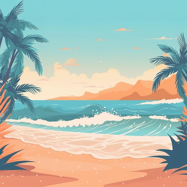 Beach background illustration