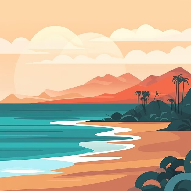 Beach background illustration