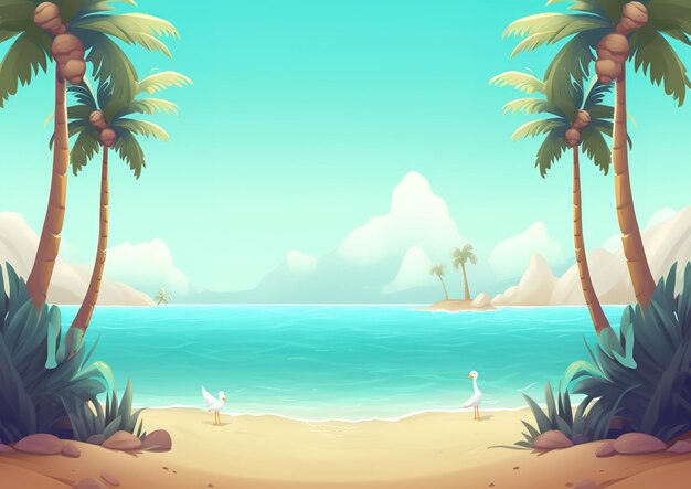 Photo beach background illustration