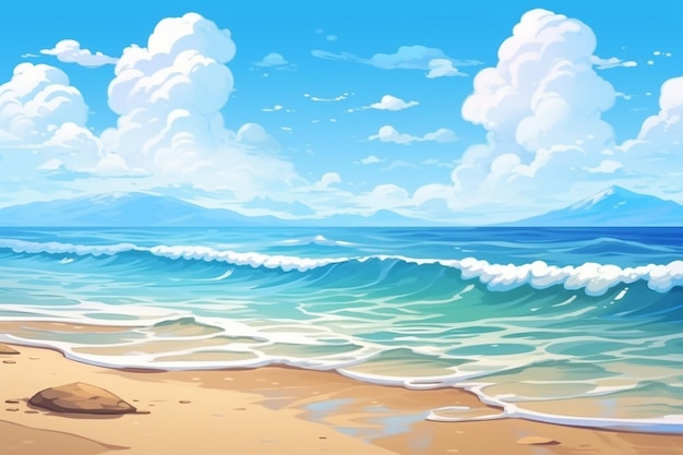 Beach background with waves