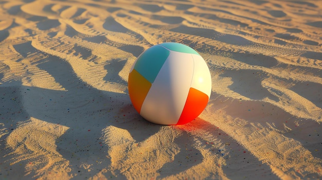 Photo a beach ball is a ball that is used to play on the beach it is made of rubber or plastic and is usually brightly colored