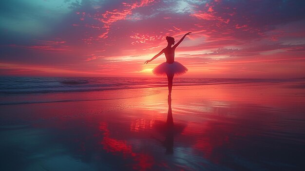 Photo beach ballerina dancer