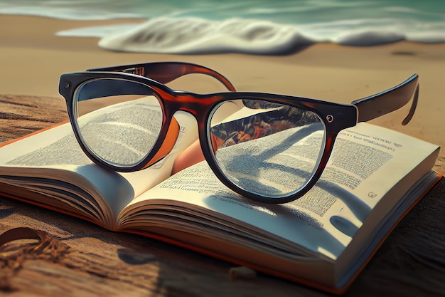 Beach books sunglasses Generative Ai