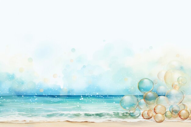 Foto spiaggia bolle alcol inchiostro clipart sfondo copia spazio mockup