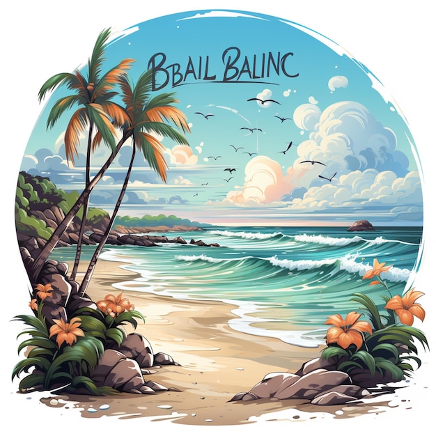 пляжный мультфильм логотип