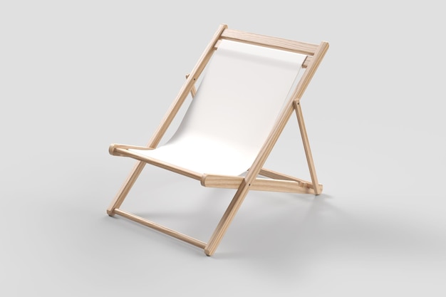 Photo beach chair mockup. 3d illustration