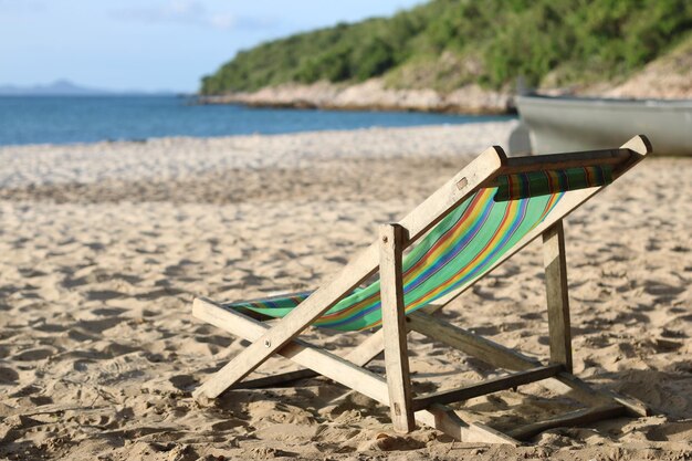 beach chair on the sand beach