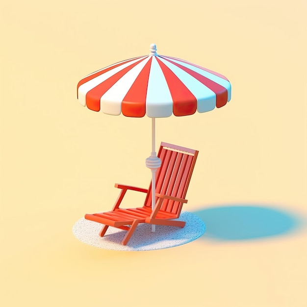 Photo beach chair set umbrella