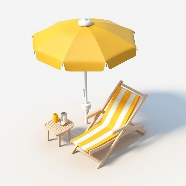 Photo beach chair set umbrella