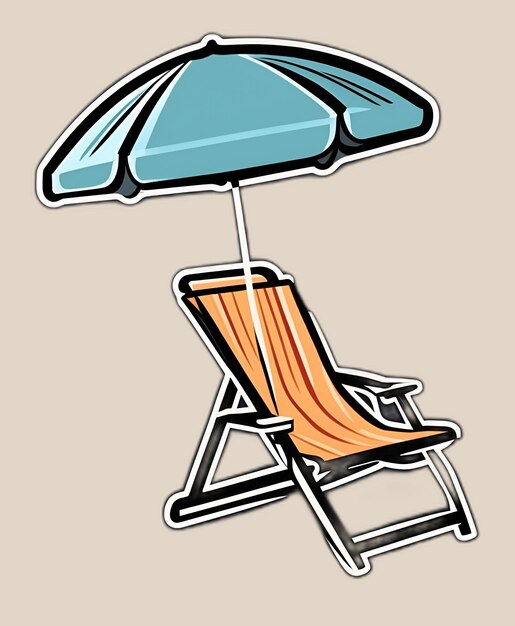 Photo beach_chair_sketch_sticker