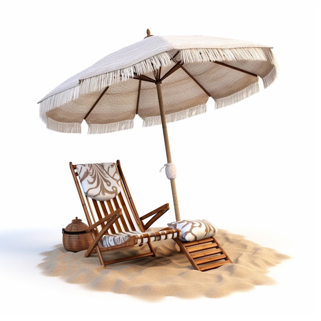 A beach chair with a white fabric that says'i'm a beach '
