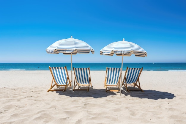 Beach chairs and parasol