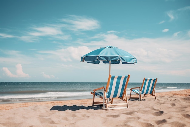 Beach Chairs and Umbrellas