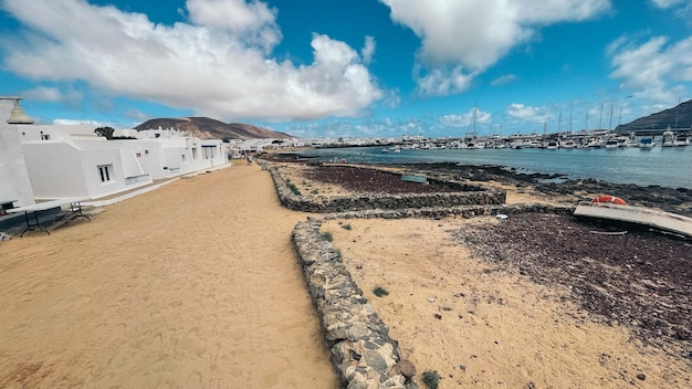 Beach on cloudy day on resort