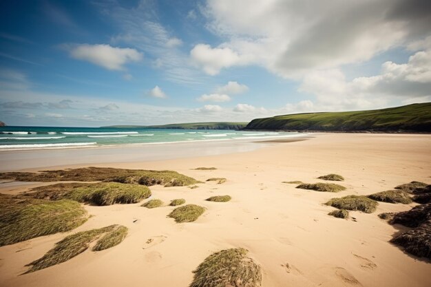 A beach on the coast of cornwall