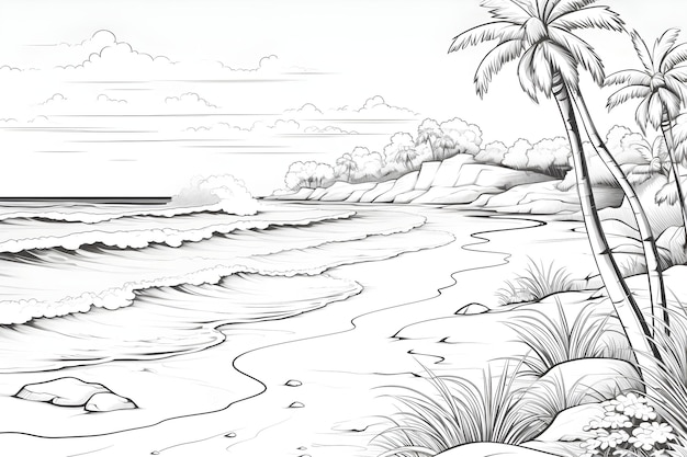 Beach coloring page