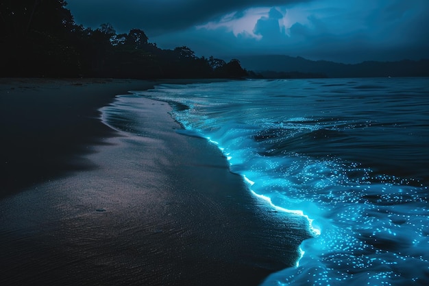 Photo beach covered in water