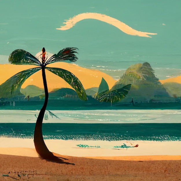 Beach Days Digital Painting-serie