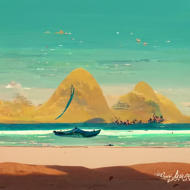 Beach Days Digital Painting Series