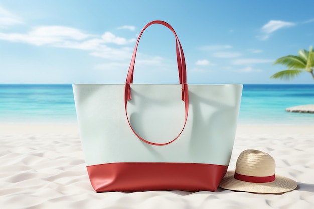 Beach Days Perfected with Bag and Hat Combo Generative Ai