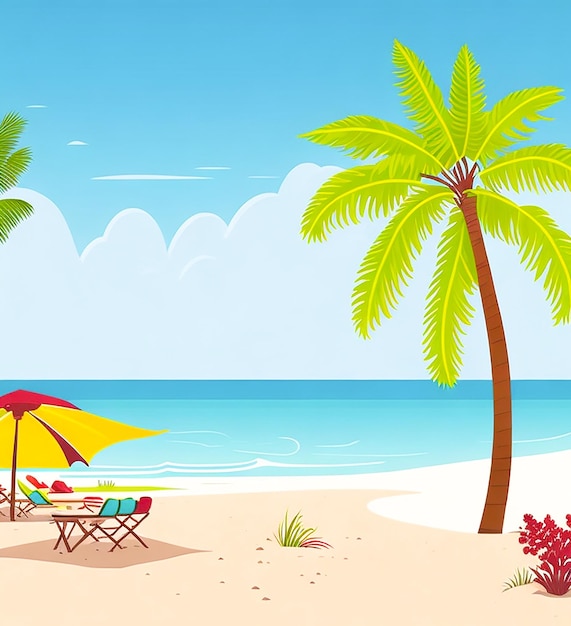 beach at daytime landscape scene with sky generate by AI