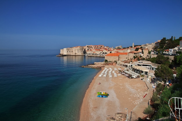 The beach in Dubrovnik on Adriatic sea