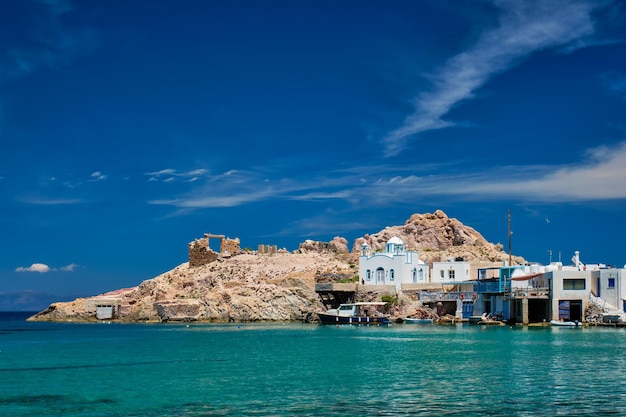 The beach of firapotamos in milos greece