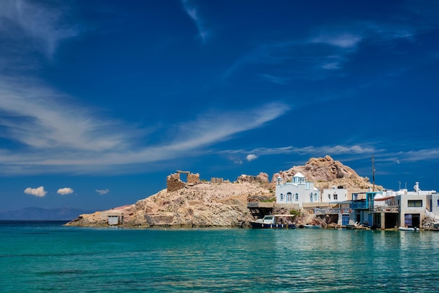 The beach of firapotamos in milos greece