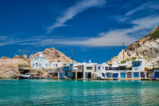 The beach of firapotamos in milos greece