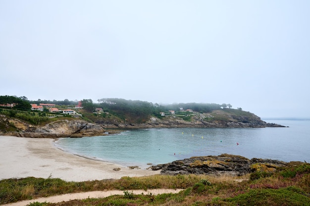 Beach from a Galician town of the Cantabrico Sea on a cloudy day