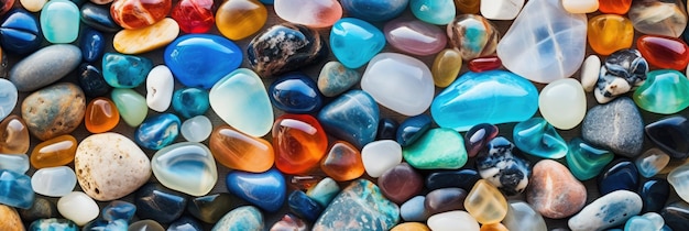 Beach gemstones Pile of precious stones Natural material for interior design digital ai