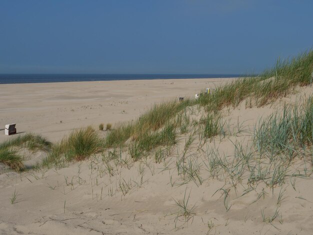 Photo beach and harbor of juist island