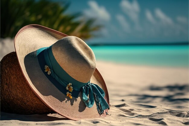 Beach hat on the beach maldives