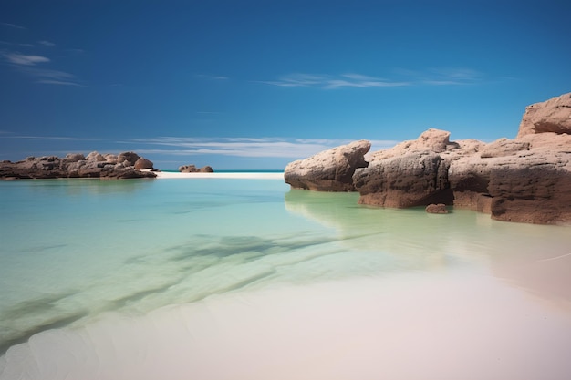 The beach at the headland of the island