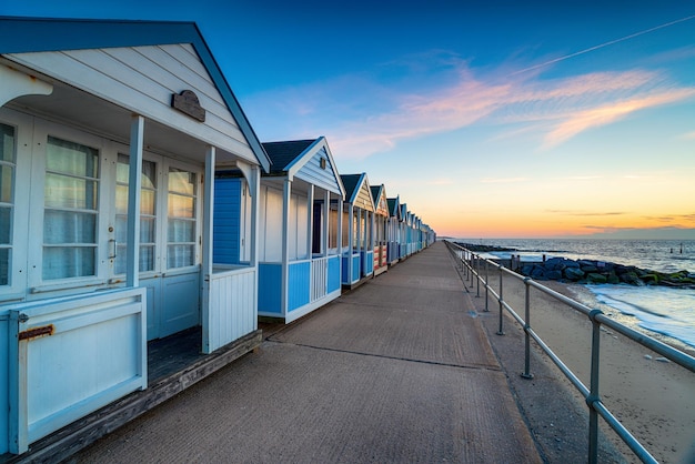 Beach huts on the promenade at Southwold