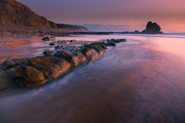 Beach of Ilbarritz at Biarritz, at Basque Country. 