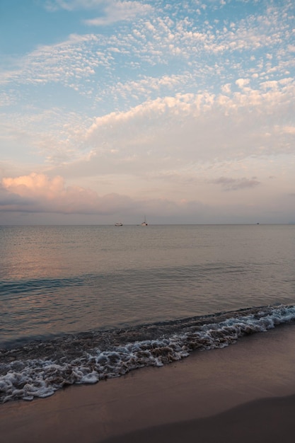 Beach on the island in the early morning