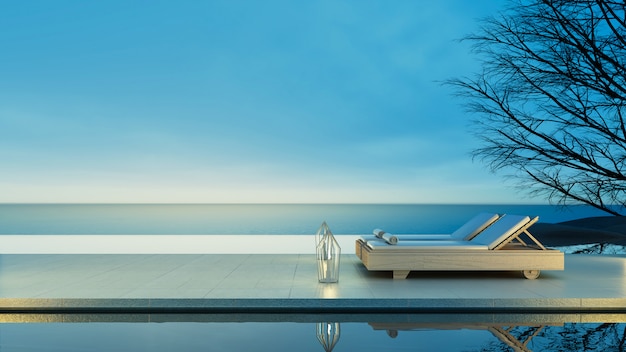 Beach lounge - ocean villa on Sea view for vacation and summer 