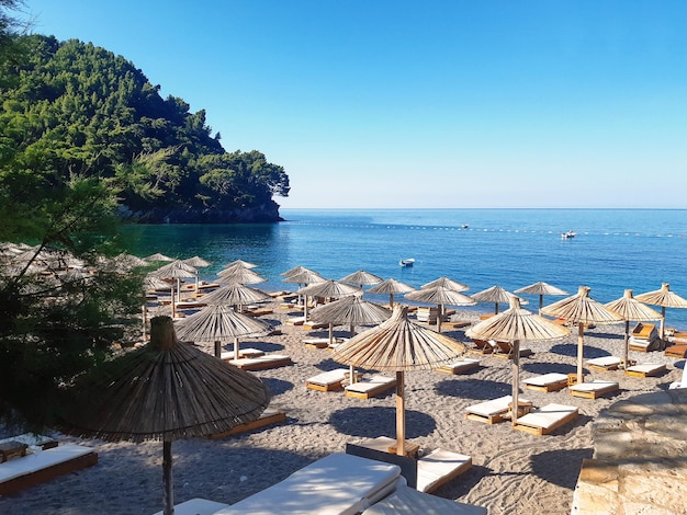 Beach Lucice in Montenegro crystal clear Adriatic sea