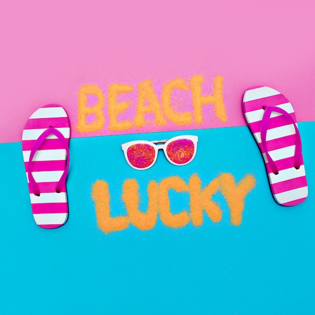 Beach Lucky-stijl minimal art set vakantie