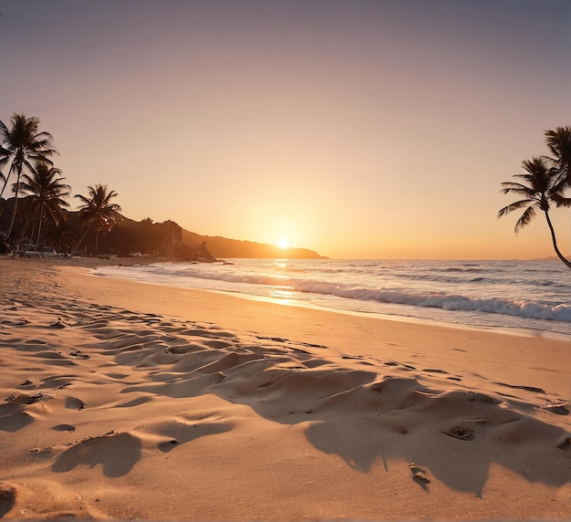 beach mockup background a beach at sunset