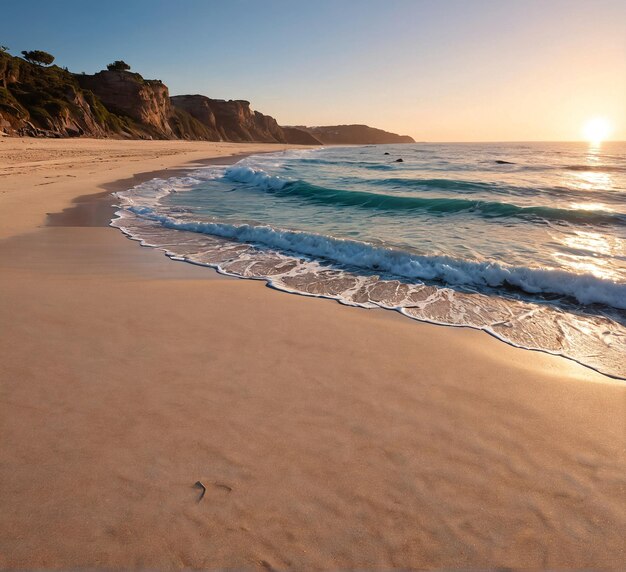 beach mockup background a beach at sunset