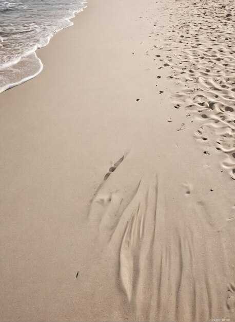 beach mockup background footprints in the sand