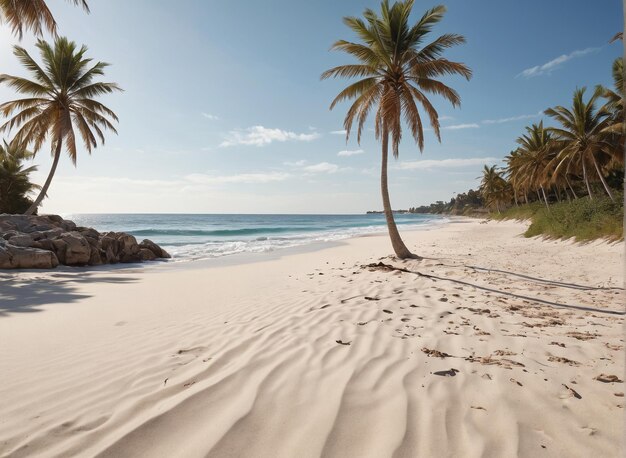 beach mockup background palm trees on the beach