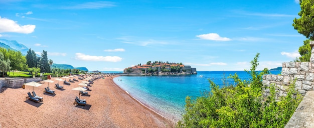 Beach near the famous Sveti Stefan in Montenegro